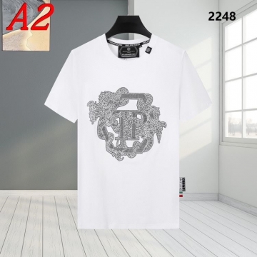 2025新作 PHILIPP PLEINフィリッププレイン ラウンドネック 半袖Tシャツ   ミニマル