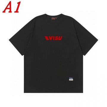  EVISUエヴィス 2025新作   ラウンドネック 半袖Tシャツ   カジュアル