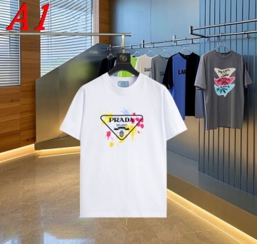  PRADAプラダ 2025新作 クルーネック 半袖Tシャツ スタイリッシュ