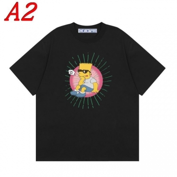 2025新作 OFF-WHITEオフホワイト ラウンドネック 半袖Tシャツ   スリムシルエット