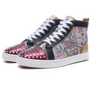 超限定即完売Christian Louboutinルブタンコピースパイク付きメンズハイカットシューズスニーカー靴