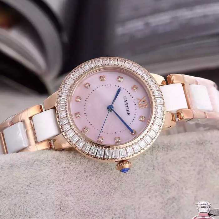2020 CARTIER カルティエ サイズ豊富 ダイヤベゼル 女性用腕時計 32mm 5色可選